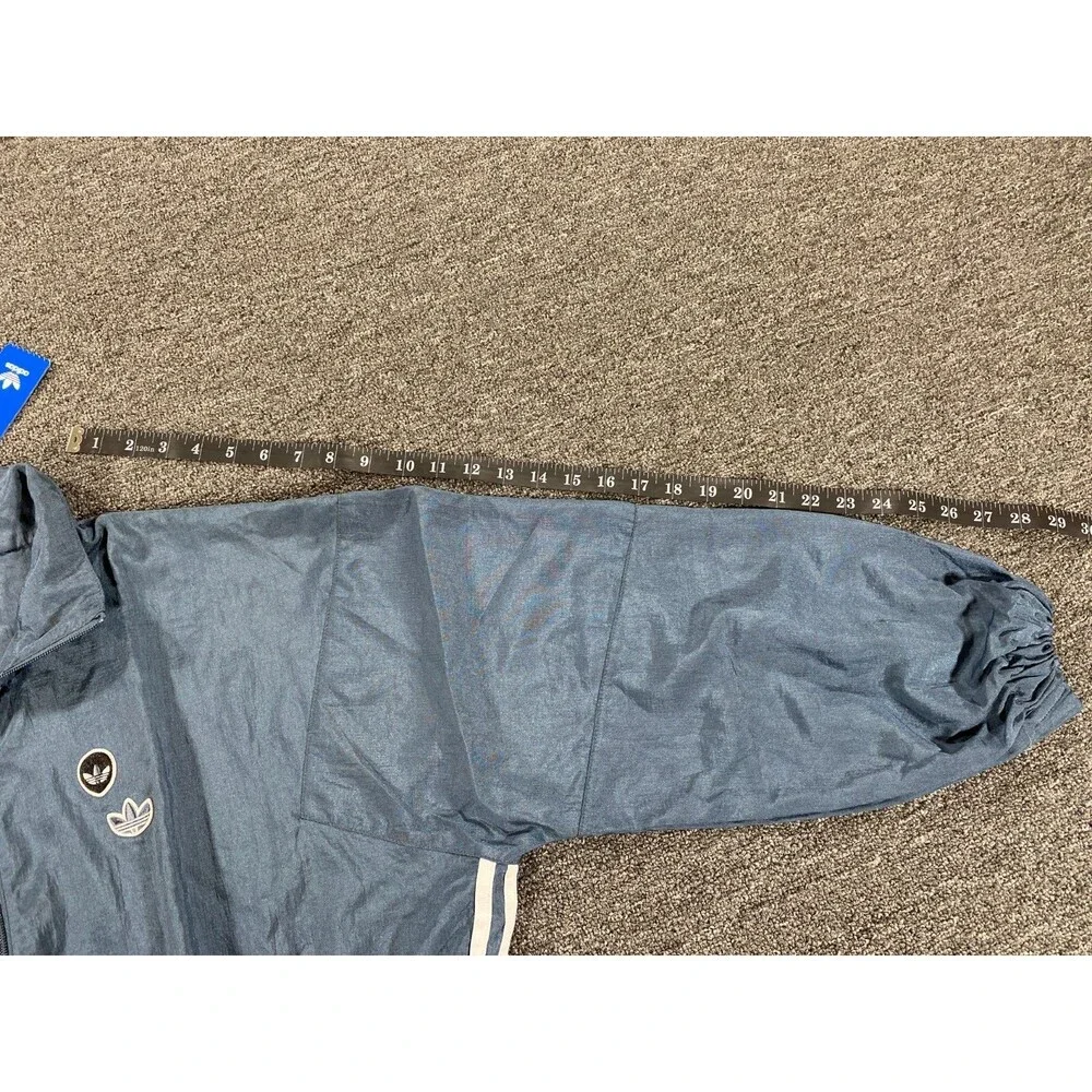 Adidas Jacket Womens Small S Blue Full Zip Oversized Windbreaker Track FU3777 - Picture 7 of 12
